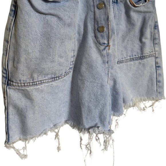 ZARA Distressed/Frayed Denim Playsuit Romper | Size L - Picture 5 of 9